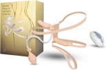 Страпон на ремешках с вибрацией, наддувом и вагинальным стимулятором